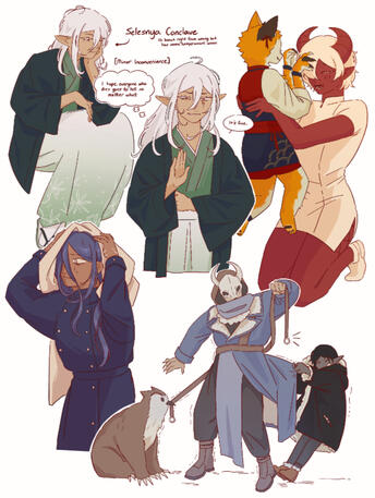 Characters belonging to Yewgi and Velvet_Feather